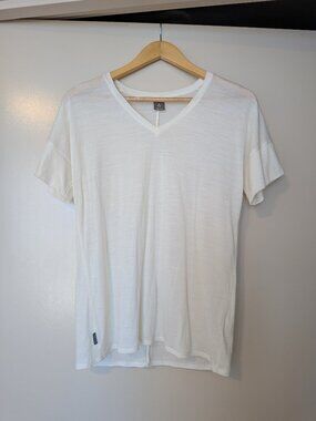 Icebreaker Merino V neck Top Ivory Size S Like New
